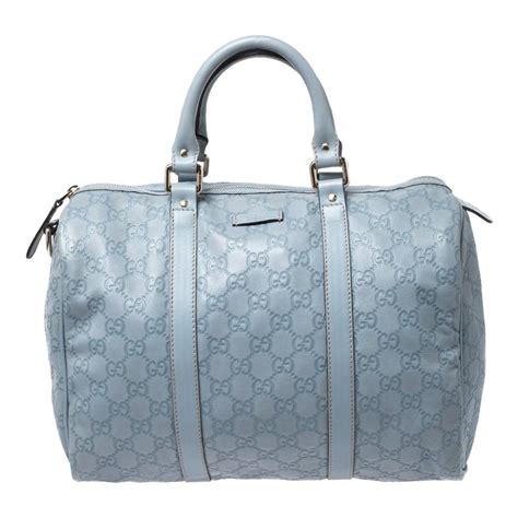 Gucci Sky Blue Guccissima Leather Medium Joy Boston Bag